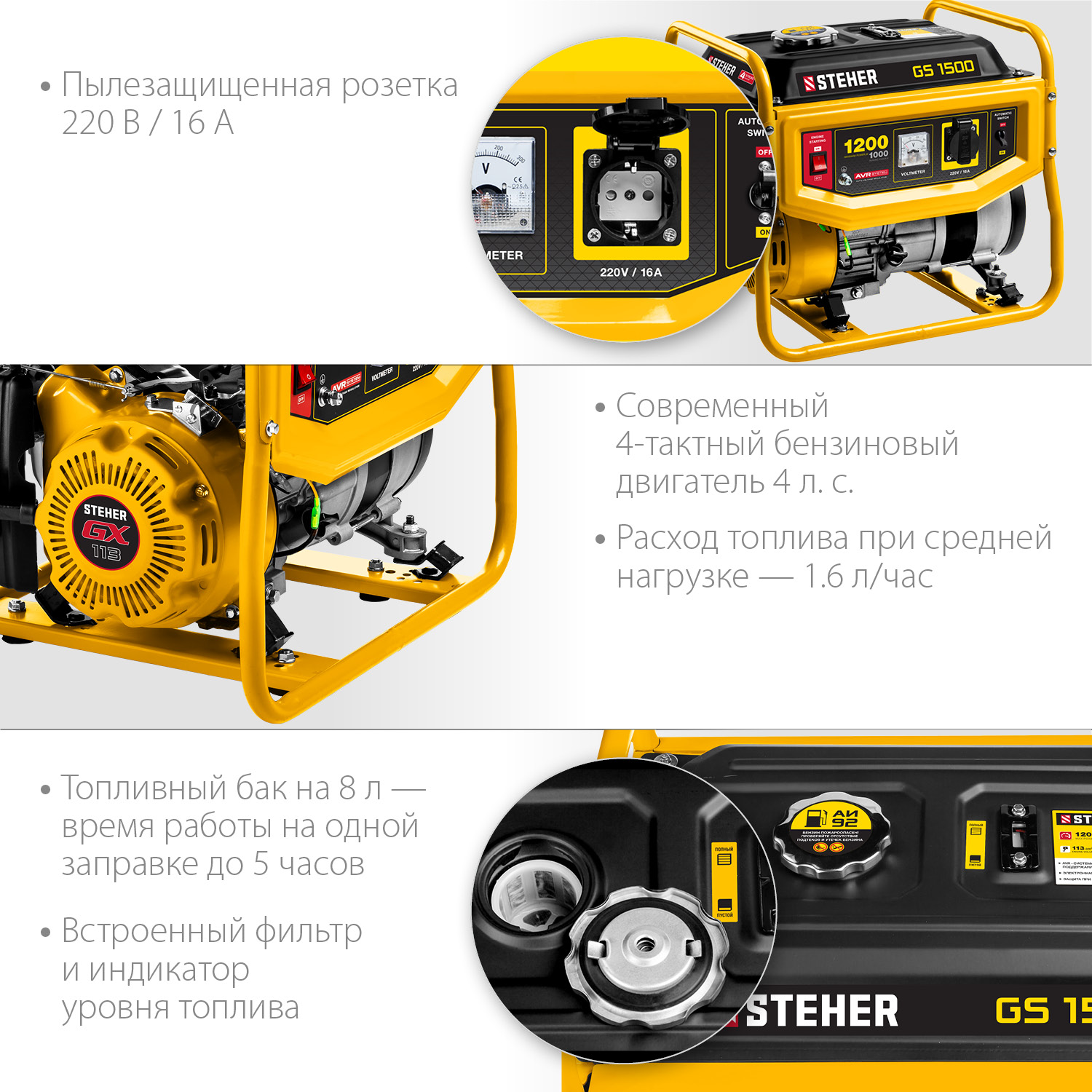 Генератор бензиновый GS-1500