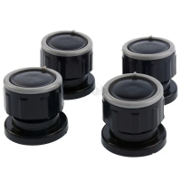 Комплект ручек для плиты, варочной панели - универсальные, нажимные - 4 шт. Черные